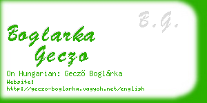 boglarka geczo business card