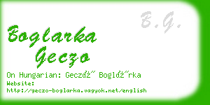 boglarka geczo business card